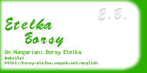 etelka borsy business card